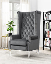 Load image into Gallery viewer, D2090 - High Back Velvet Wing Chair With Acrylic Legs