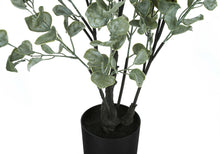 Load image into Gallery viewer, 35" Tall, Artificial Plant, Eucalyptus Tree, Indoor, Faux, Fake, Floor, Greenery, Potted, Decorative - Green / Black