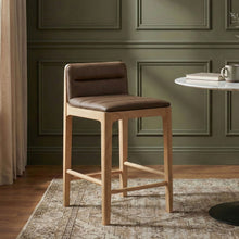 Load image into Gallery viewer, Ellis - Vegan Leather Upholstered Counter Stool (Set of 2) - Natural Base