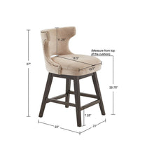 Load image into Gallery viewer, 360 Degree Swivel Counter Stool With Silver Detailing