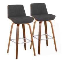 Load image into Gallery viewer, Corazza - Mid Century Modern Fixed Height Barstool With Swivel With Square Footrest (Set of 2)