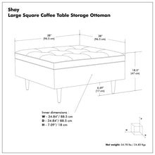 Load image into Gallery viewer, Shay - Large Square Coffee Table Storage Ottoman Mid-Century Style