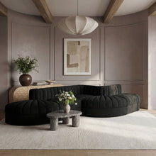 Load image into Gallery viewer, Rummi - Rounded Velvet Performance Fabric Upholstered 5 Piece Modular Sectional