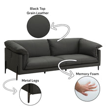 Load image into Gallery viewer, Tadi - Top Grain Leather Sofa - Black
