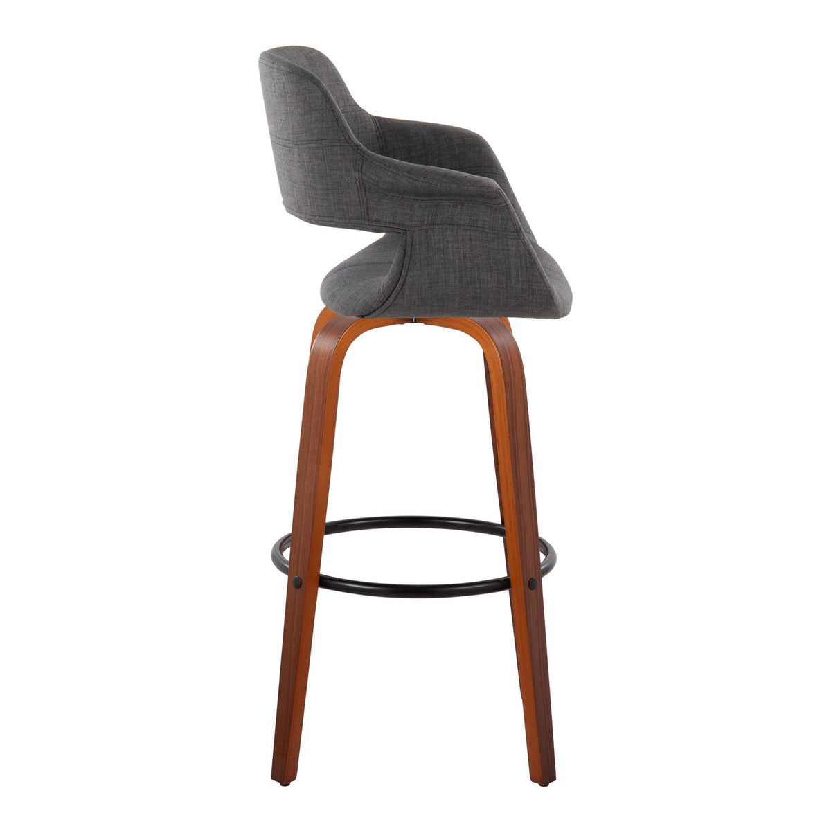 Vintage Flair - Mid Century Modern Fixed Height Barstool With Swivel With Round Footrest (Set of 2) - Ego Home Furniture