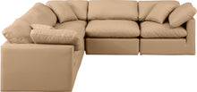 Load image into Gallery viewer, Indulge - Faux Leather 5 Piece Modular Corner Sectional - Tan