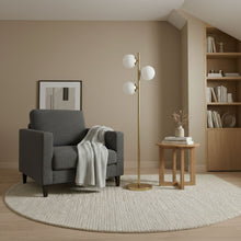 Load image into Gallery viewer, Brilliance - Modern Floor Lamp, Opal Shades And Round Base - Clear / Gold