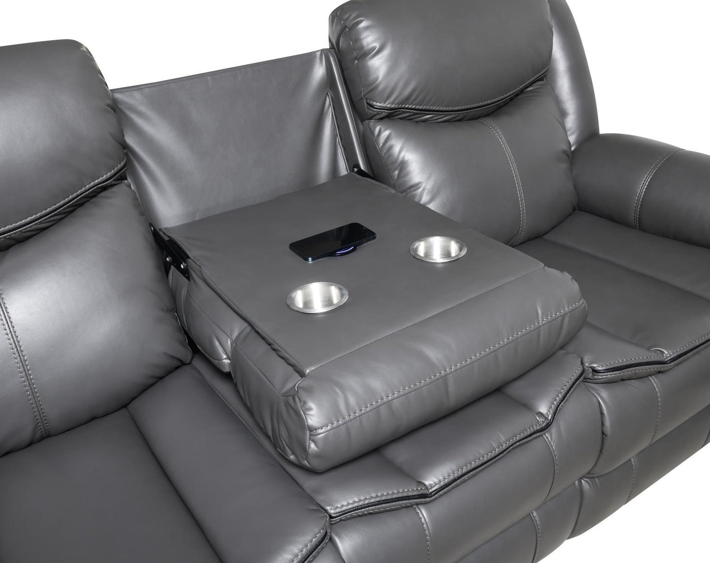 U101 - Power Reclining Sofa With LED Light - Gray