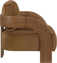 Load image into Gallery viewer, Cedra - Velvet Performance Fabric Upholstered Accent Chair - Brown Frame
