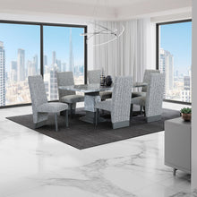 Load image into Gallery viewer, Michelle - Dining Table With Double Pedestal Marble Detailing - Gray