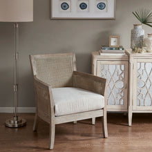 Load image into Gallery viewer, Cane Armchair With High Density Foam - Cream / Reclaimed Natural