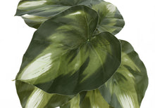 Load image into Gallery viewer, 13" Tall, Artificial Plant, Monstera Calthea, Indoor, Faux, Fake, Table, Greenery, Potted, Decorative (Set of 2) - Green / Black