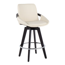 Load image into Gallery viewer, Cosmo - Contemporary Fixed Height Counter Stool With Swivel And Round Footrest (Set of 2)