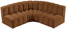 Load image into Gallery viewer, Arc - Velvet 4 Piece Corner Modular Sofa - Saddle