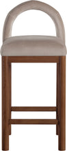 Load image into Gallery viewer, Conrad - Velvet Counter Stool With Brown Legs