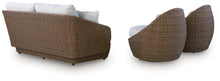 Load image into Gallery viewer, Double Point - Loveseat, Swivel Chairs Set (Set of 3) - Beige