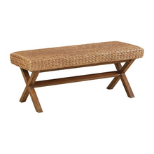 Load image into Gallery viewer, Bench With Water Hyacinth Seat - Brown