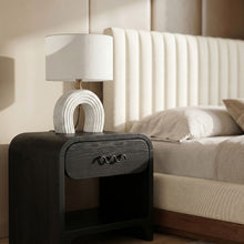 Load image into Gallery viewer, Lithos - Genuine Marble Base And Linen Textured Fabric Shade Table Lamp