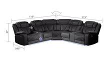 Load image into Gallery viewer, Galaxy Home Challenger Reversible Sectional Black