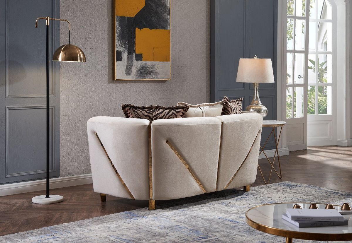 Galaxy Home Chanelle Loveseat in Cream
