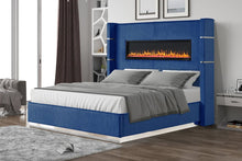 Load image into Gallery viewer, Galaxy Home Lizelle Queen Bed in with Ambient Lighting in Blue