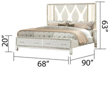 Load image into Gallery viewer, Galaxy Home Crystal King Bed in White