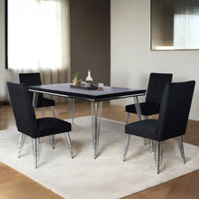 Load image into Gallery viewer, Ava - Dining Table With 4 Chairs - Black / Silver