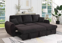 Load image into Gallery viewer, Veronica - Reversible Sleeper Sectional Sofa With Storage Chaise - Black