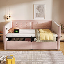 Load image into Gallery viewer, Upholstered Hydraulic Storage Daybed With USB & Type C Charging