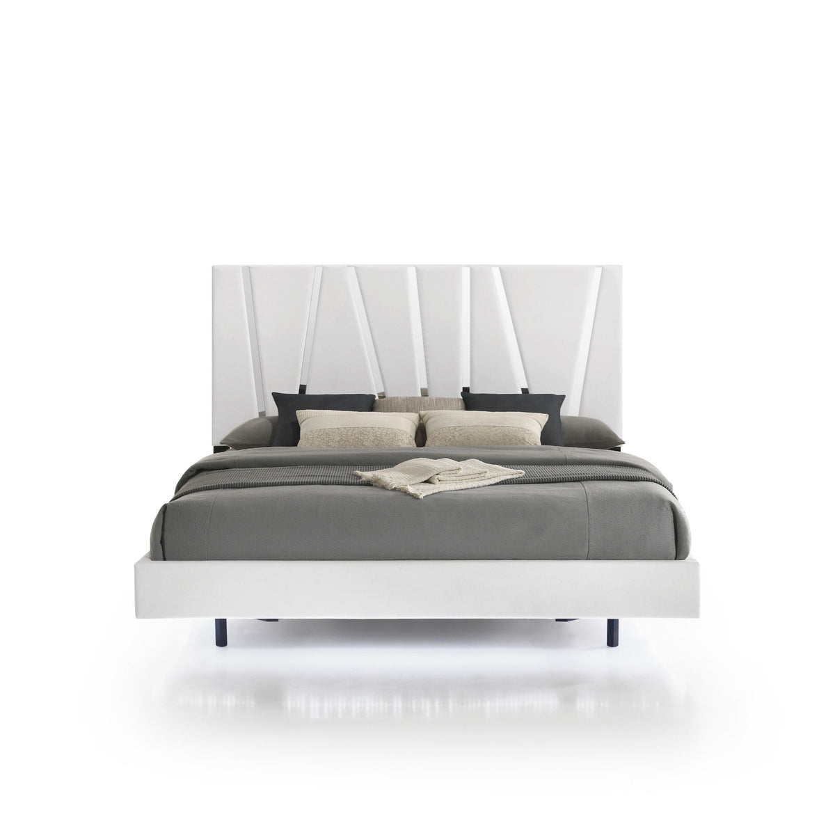 Europa - 6/6 Eastern King Headboard, Footboard & Slats - White