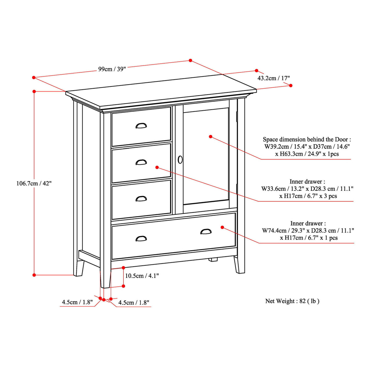 Redmond - Handcrafted Medium Storage Cabinet - Ego Home Furniture