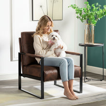 Load image into Gallery viewer, Accent Chair With Durable Square Frame, Armchair For Living Room - Brown