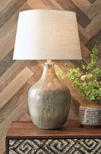 Load image into Gallery viewer, Mari - Glass Table Lamp - Gray / Gold Finish
