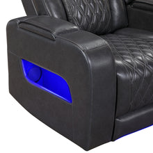 Load image into Gallery viewer, U8611 - Power Reclining Sofa With Power Headrest And LED / Power Console Reclining Loveseat With Power Headrest, LED And Speaker / Power Recliner With Power Headrest And LED - Charcoal