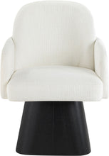 Load image into Gallery viewer, Marlowe - Linen Textured Fabric Upholstered Swivel Dining Arm Chair - Stained Black