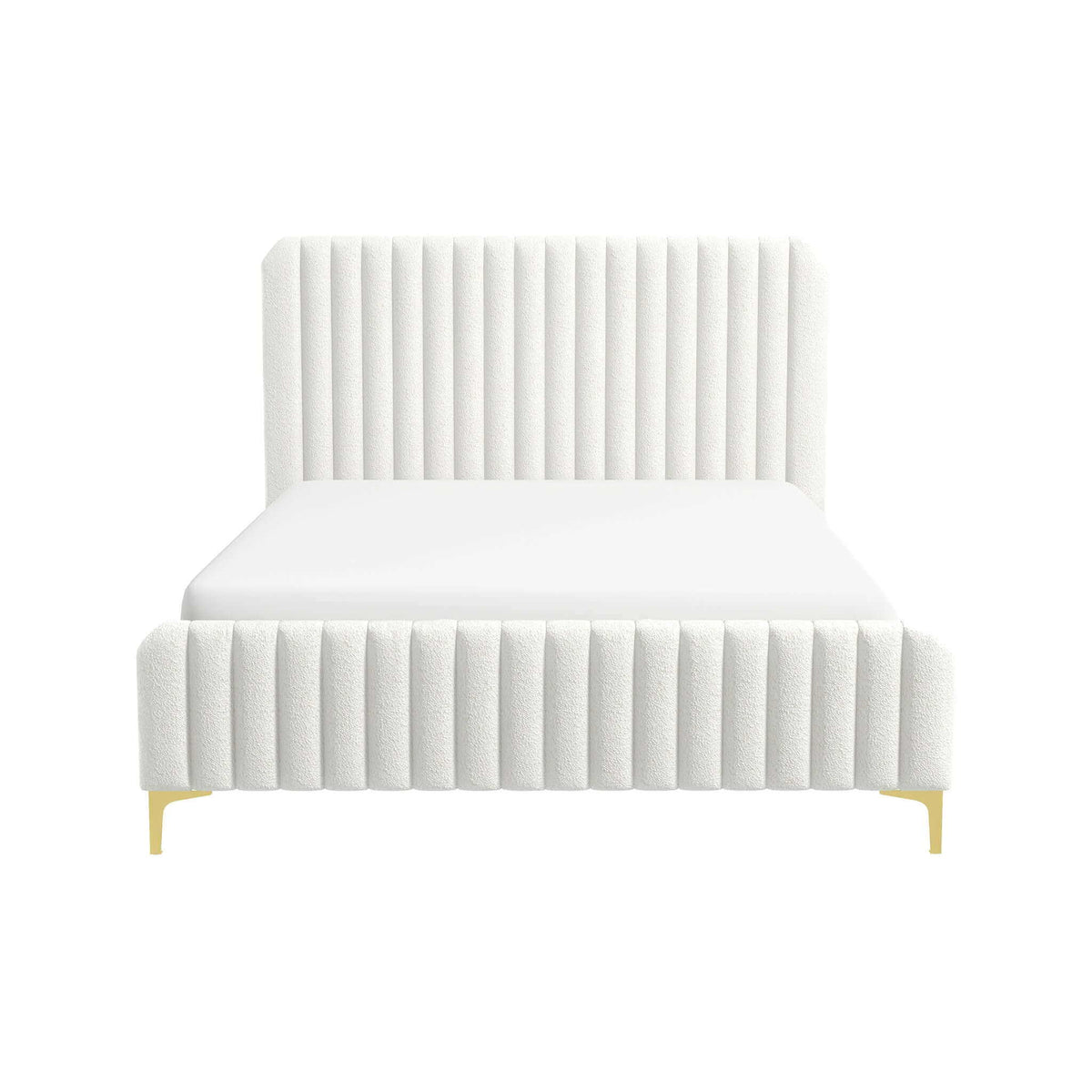 Valery - King Size Platform Bed - Cream - Ego Home Furniture