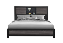 Load image into Gallery viewer, Lisbon - King Bookcase Bed Headboard Footboard - Gray Black