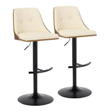Load image into Gallery viewer, Gianna - Mid Century Modern Adjustable Barstool, Swivel With Rounded T Footrest (Set of 2)
