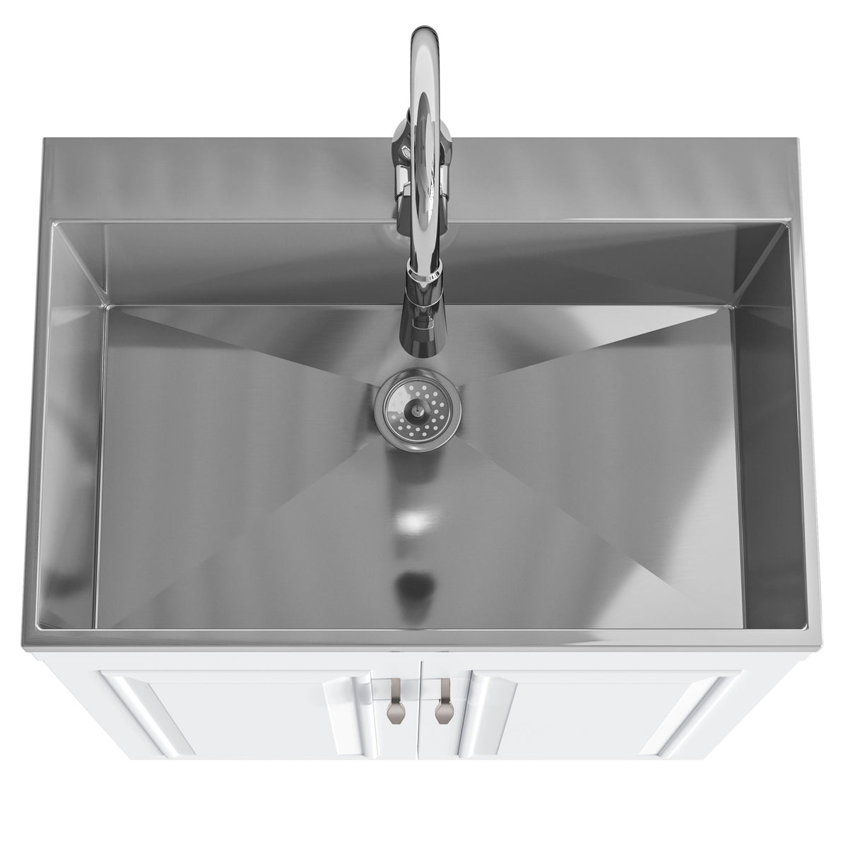 Darwin - Deluxe Laundry Cabinet With Pull-Out Faucet And Stainless Steel Sink - Ego Home Furniture