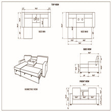 Load image into Gallery viewer, Territory - Pull Out Sofa Bed With Design - Dark Gray