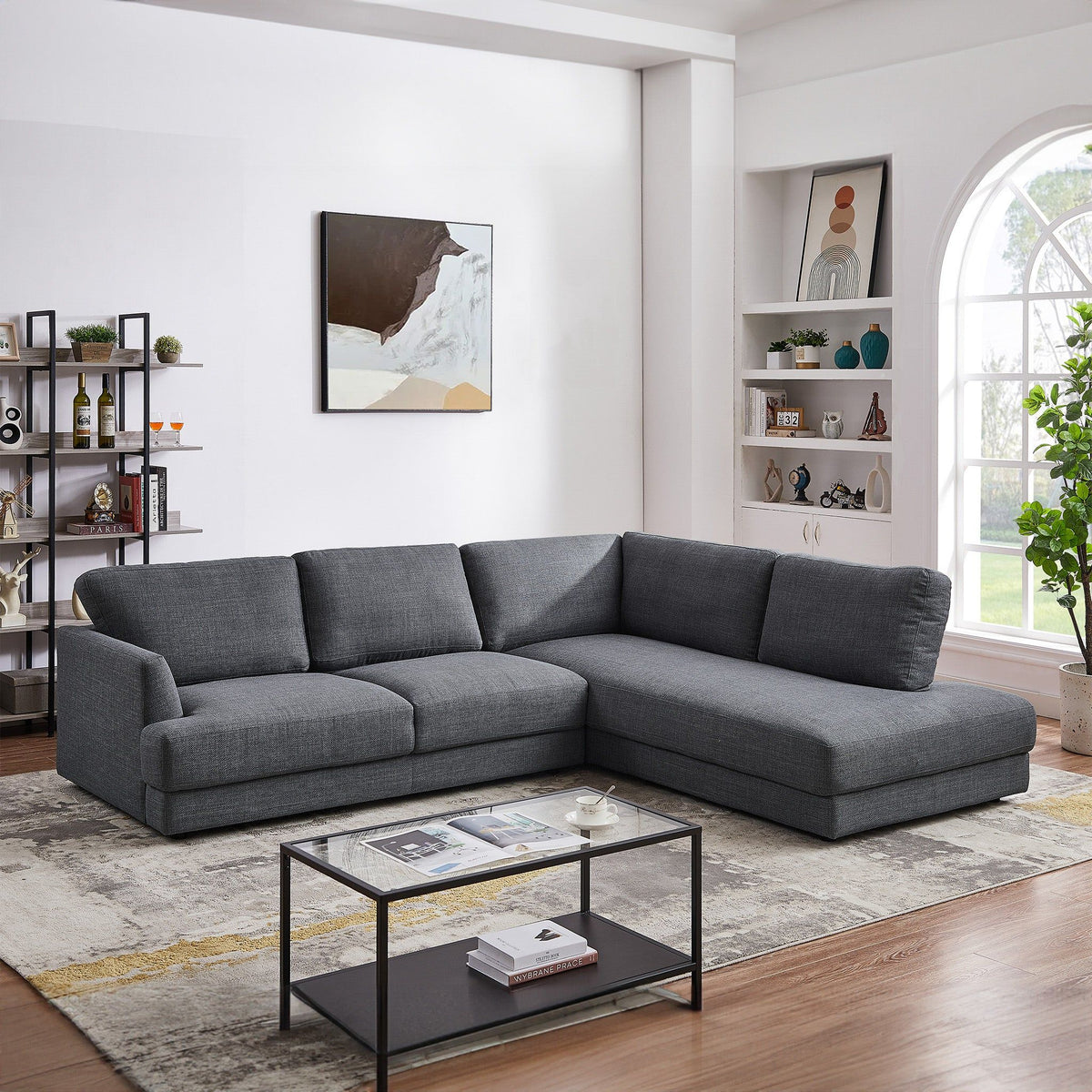 Glander - Cozy Sectional Sofa Right Facing - Gray