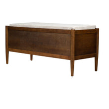 Load image into Gallery viewer, Accent Bench With Storage, Upholstered Cushion - Walnut Brown