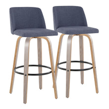 Load image into Gallery viewer, Toriano - Fixed Height Contemporary Barstool With Swivel With Round Footrest (Set of 2)