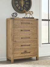 Load image into Gallery viewer, Ridgester - Five Drawer Chest - Light Brown