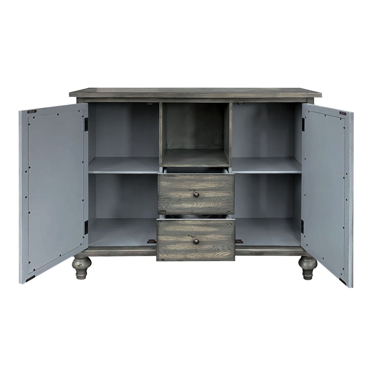 Velika - Weathered Console Table With 1 Open Compartment Storage - Gray - Ego Home Furniture