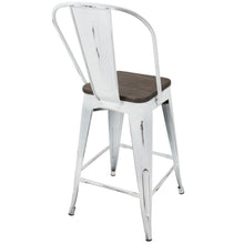 Load image into Gallery viewer, Oregon - Industrial High Back Counter Stool (Set of 2) - Vintage White / Espresso