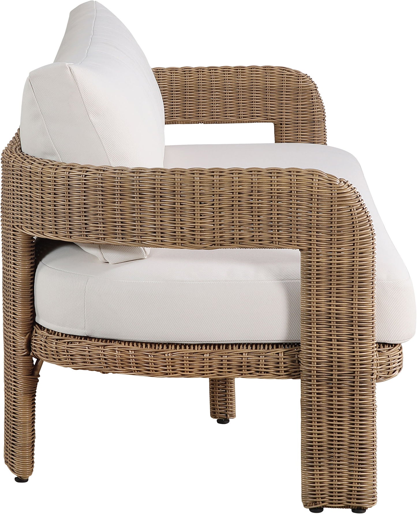 Sandbay - Olefin Water Resistant Fabric And Wicker Outdoor Patio Sofa