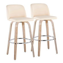 Load image into Gallery viewer, Toriano - Contemporary Fixed Height Barstool With Swivel & Round Footrest (Set of 2)