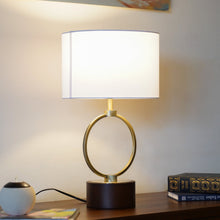 Load image into Gallery viewer, Bedroom Table Lamp With Circular Design - White