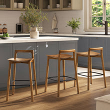 Load image into Gallery viewer, Sven - Modern Minimalist Low Back Counter Stool - Dark Brown Walnut